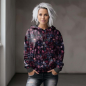 Preview: Bio French Terry mit Überbreite (Stoffbreite ca. 180 cm): Eigenproduktion  Red velvet blossom - von Graustufen-Stoffe